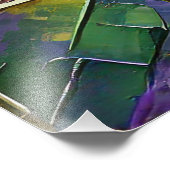 Mardi Gras Gold & Keramik Farbenfrohe Federn Maske Fotodruck (Ecke)