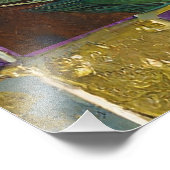 Mardi Gras Gold Keramik Peacock Feather Mask Fotodruck (Ecke)