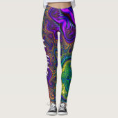 Mardi Gras Gold Lila Black Green Leggings Name (Vorderseite)