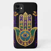 Mardi Gras Gold Lila Grüne Hamsas Art Case-Mate iPhone Hülle (Rückseite)