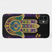 Mardi Gras Gold Lila Grüne Hamsas Art Case-Mate iPhone Hülle (Rückseite (Horizontal))