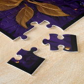 Mardi Gras Gold Lila Grüne Hamsas Art Puzzle (Seite)