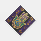 Mardi Gras Gold Lila Grüne Hamsas Art Serviette (Ecke)