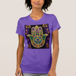 Mardi Gras Gold Lila Grüne Hamsas Art T-Shirt