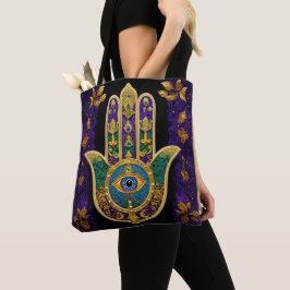 Mardi Gras Gold Lila Grüne Hamsas Art Tasche