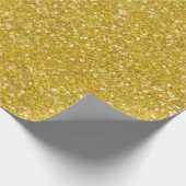 Mardi Gras Gold Solid Color Imitats Glitzer Bling Geschenkpapier (Ecke)