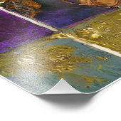 Mardi Gras Gold und Green Peacock Feather Mask Fotodruck (Ecke)