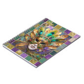 Mardi Gras Gold und Green Peacock Feather Mask Notizblock (Linke Seite)