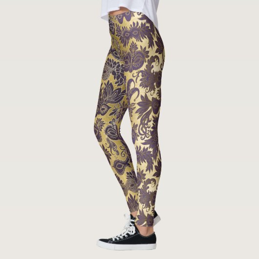 Mardi Gras Gold und Lila Masken angepasst Leggings (Links)