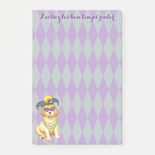 Mardi Gras Golden Retriever Post-it Klebezettel