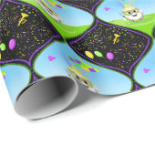 Mardi Gras Golfball feiert Geschenkpapier (Rolleneckpunkt)