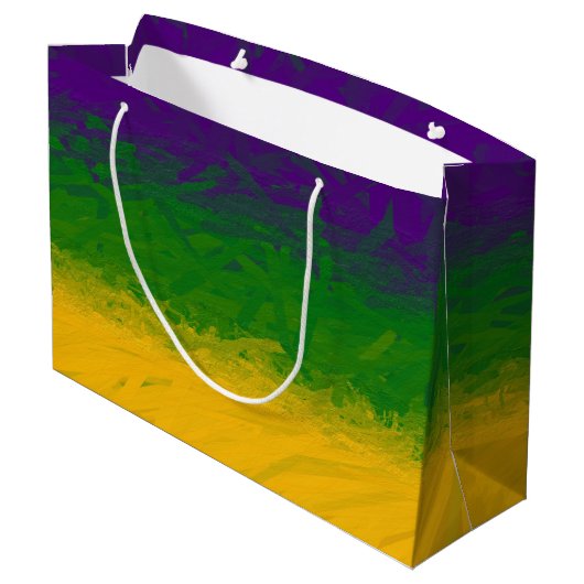 Mardi Gras Gradient Große Geschenktüte (Rückseite Schrägansicht)