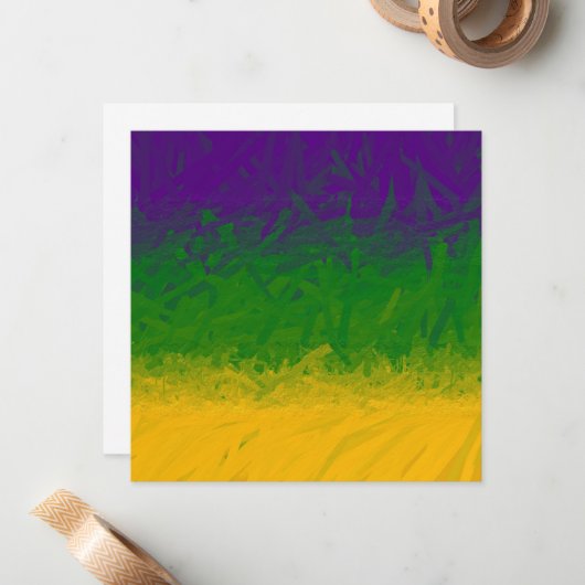 Mardi Gras Gradient Mitteilungskarte (Vorderseite/Rückseite Beispiel)