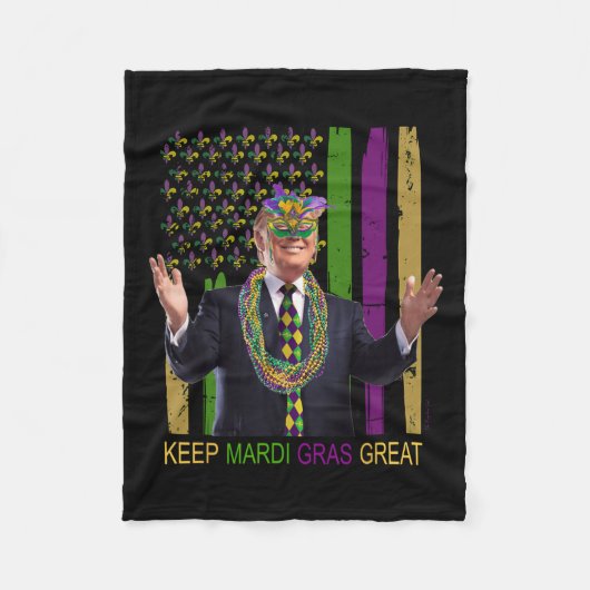 Mardi Gras Great Funny Trump Mardi Gras Flag 2020 Fleecedecke (Vorderseite)