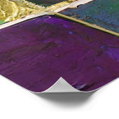 Mardi Gras Green and Gold Colorful Feathers Maske Poster (Ecke)