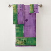 Mardi Gras | Green Gold Lila | Karneval Badhandtuch Set (Insitu)