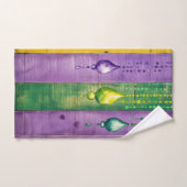 Mardi Gras | Green Gold Lila | Karneval Badhandtuch Set (Handtuch)