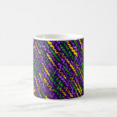 Mardi Gras Green Golden Lila Ribbons Kaffeetasse (Mittel)