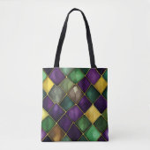 MARDI GRAS GREEN & LILA DIAMOND PATTERN TASCHE (Vorderseite)