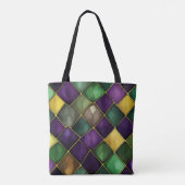MARDI GRAS GREEN & LILA DIAMOND PATTERN TASCHE (Rückseite)
