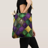 MARDI GRAS GREEN & LILA DIAMOND PATTERN TASCHE (Von Nahem)