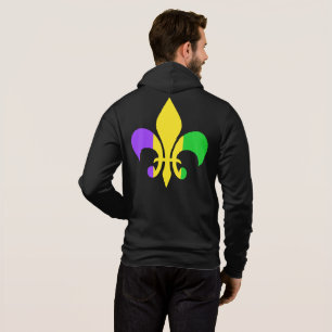 Mardi Gras Green Yellow Lila Fleur-de-Lis Hoodie