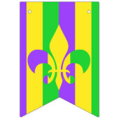 Mardi Gras Green Yellow Lila Fleur-de-Lis Wimpelkette (Zweite Fahne)