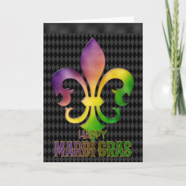 Mardi Gras Greeting Card, Mardi Gras Lilie Karte