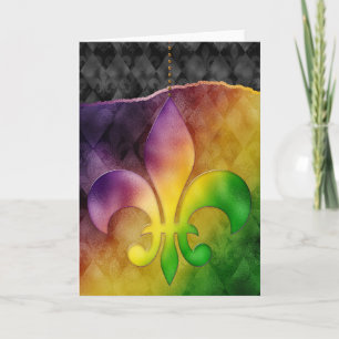 Mardi Gras Greeting Card, Mardi Gras Lilie Karte