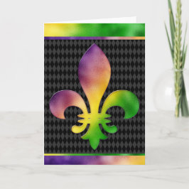 Mardi Gras Greeting Card, Mardi Gras Lilie Karte