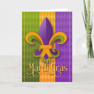 Mardi Gras Greeting Card, Mardi Gras Lilie Karte