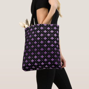 Mardi Gras Grid Hell Lila Lilie NOLA Tasche
