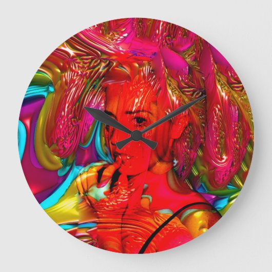 Mardi Gras Große Wanduhr (Vorderseite)