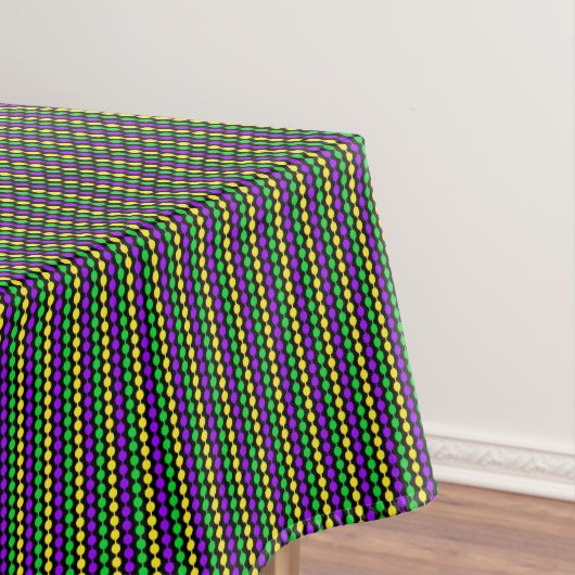Mardi Gras grün, gelb, Lila Beads auf schwarz Tischdecke (Beispiel)
