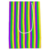 Mardi Gras grün, gelb, Lila gestrichen Mittlere Geschenktüte (Rückseite)
