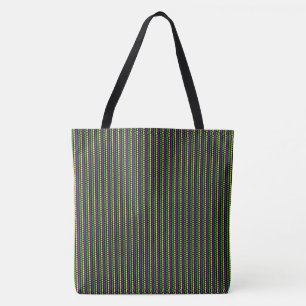 Mardi Gras Grün Gelbe Lila Perlen auf Schwarz Tasche