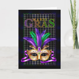 Mardi Gras Grußkarte, Mardi Gras Maske Karte
