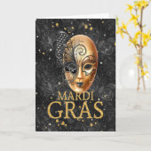 Mardi Gras Grußkarte, Mardi Gras Maske Karte (Gelbe Blume)
