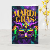 Mardi Gras Grußkarte, Mardi Gras Maske Karte (Gelbe Blume)