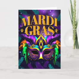 Mardi Gras Grußkarte, Mardi Gras Maske Karte