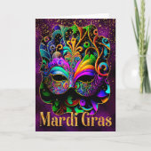 Mardi Gras Grußkarte, Mardi Gras Maske Karte (Vorderseite)