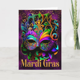 Mardi Gras Grußkarte, Mardi Gras Maske Karte