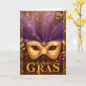 Mardi Gras Grußkarte, Mardi Gras Maske Karte (Gelbe Blume)