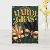 Mardi Gras Grußkarte, Mardi Gras Masken Karte (Gelbe Blume)