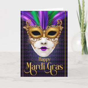 Mardi Gras Grußkarte, Mardi Gras Maskenkarte Karte