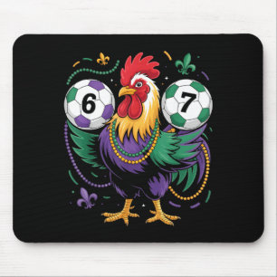 Mardi Gras Hahn Fußball Nummer 67 Karneval Fußball Mousepad