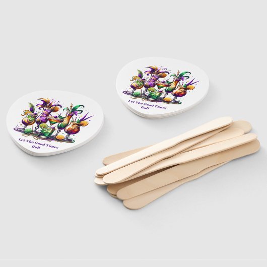 Mardi Gras Hand Fan Fächer (Non-assembled)