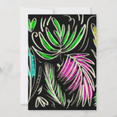 Mardi Gras Hand gezeichnet botanisch rosa grünes S Einladung (Rückseite)