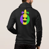 Mardi Gras Happy Face Lächeln Fleur-de-Lis Funny Hoodie (Rückseite)