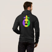 Mardi Gras Happy Face Lächeln Fleur-de-Lis Funny Hoodie (Schwarz voll)
